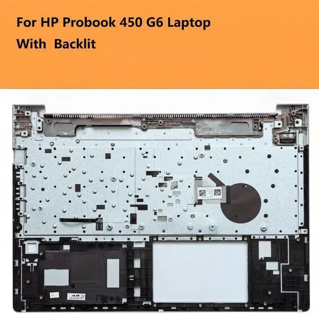 Alt view image 2 of 6 - L45090-001 Replacement Upper Case Palmrest with Backlit Keyboard for HP Probook 450 G6/G7, 455 G6/G7 Series, Silver Top Cover