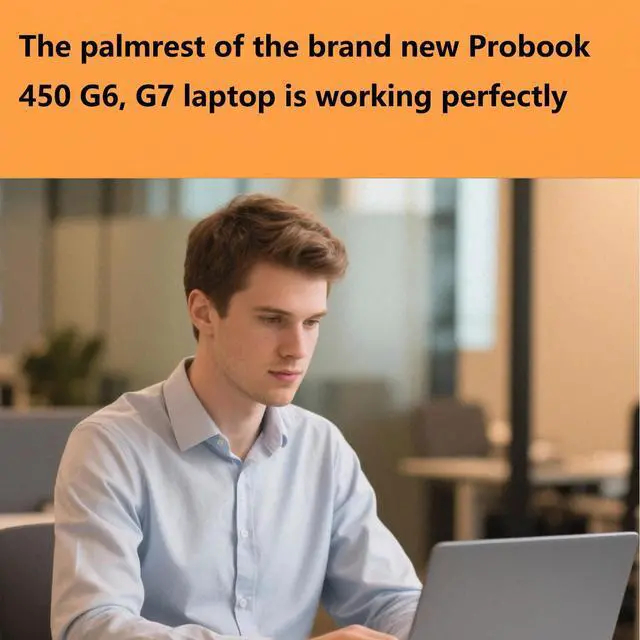 Alt view image 4 of 6 - L45090-001 Replacement Upper Case Palmrest with Backlit Keyboard for HP Probook 450 G6/G7, 455 G6/G7 Series, Silver Top Cover