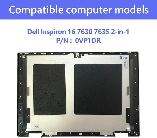 Alt view image 2 of 7 - 0VP1DR VP1DR Replacement Laptop LCD Back Cover Top Case Rear Lid for Dell lnspiron 16 7630 7635 2-in-1