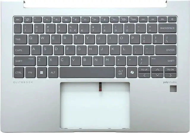 Main image of N97244-001 Replacement Upper Case Palmrest with US Backlit Keyboard for HP EliteBook 640 G11 Series Laptop, Silver Top Cover