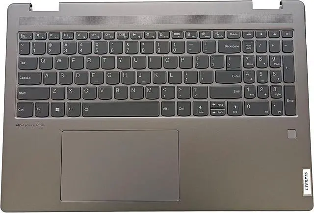 Main image of Replacement Laptop Upper Case Palmrest Backlit Keyboard Touchpad Assembly Part for Lenovo Yoga 7 16IAH7 5CB1J03930 AM2E5000P10 Arctic Grey