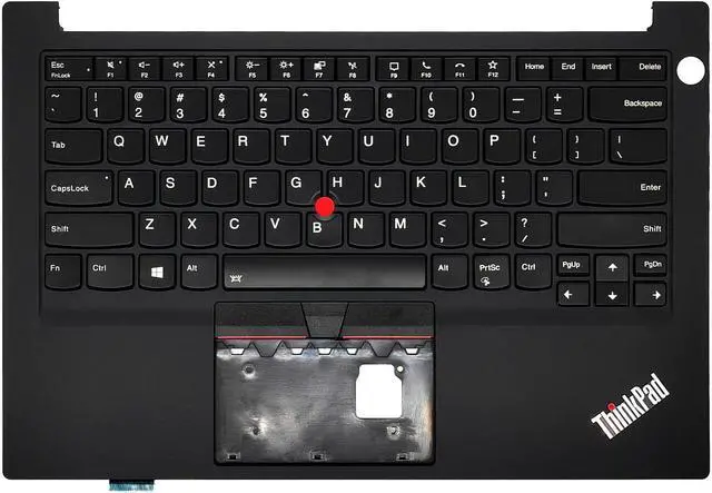 Main image of 5M11C47603 Replacement Upper Case Palmrest for Lenovo ThinkPad E14 Gen 2, Gen 3, Gen 4 Series Laptop, with Backlit Keyboard, Fingerprint Hole Only, Black
