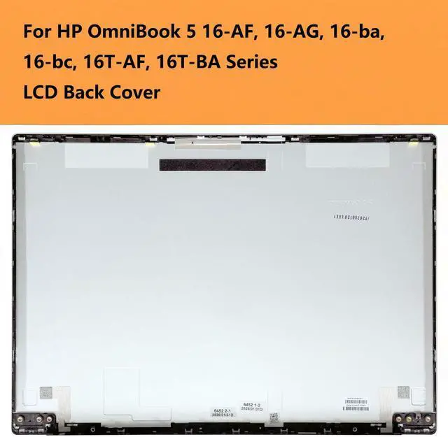 Alt view image 2 of 6 - P34240-001 Replacement LCD Back Cover for HP OmniBook 5 16-AF, 16-AG, 16-ba,16-bc,16T-AF,16T-BA Series, Silver Top Lid