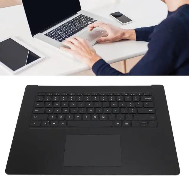 Alt view image 3 of 7 - Replacement Upper Case Palmrest for 3 4 5 1873 15 in Series Laptop Backlight Keyboard Assembly with Touch pad, Laptop Upper Case Palmrest Keyboard Assembly (Black)