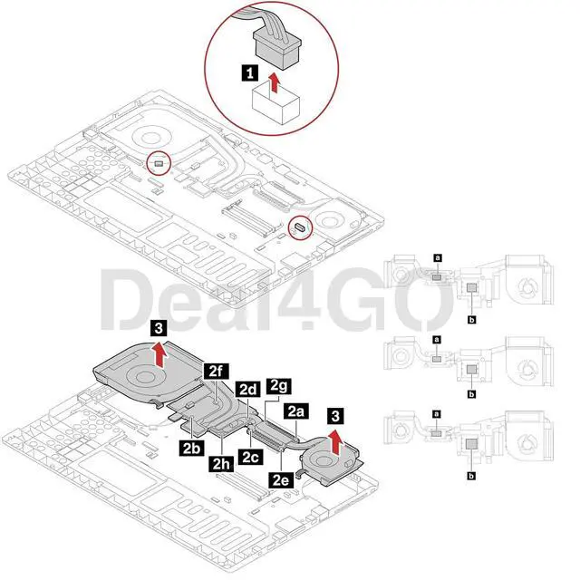 Alt view image 2 of 6 - Deal4GO CPU GPU Cooling Fan & Heatsink Thermal Module 02DM018 Replacement for Lenovo ThinkPad P73 20QR 20QS