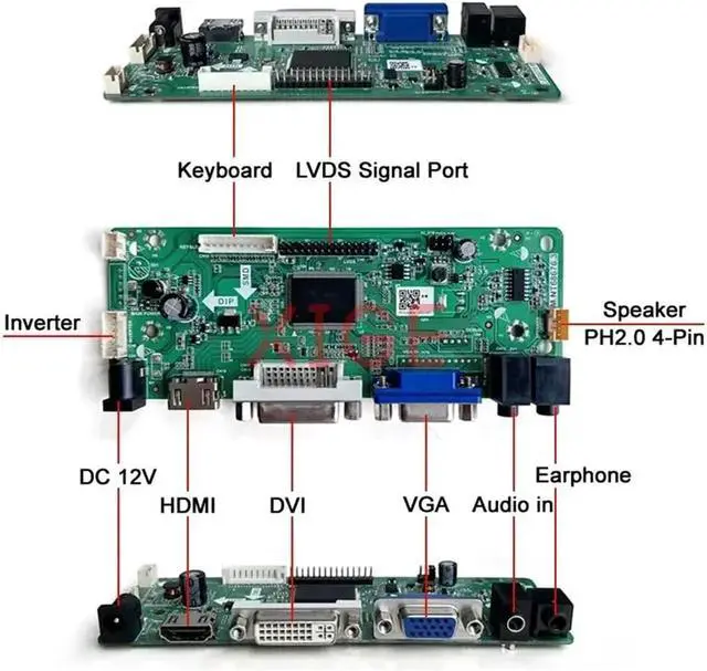 Alt view image 3 of 5 - Controller Board Fit LTN173KT01 N173O6 LTN173KT03 LTN173KT02 1600x900 VGA DVI HDMI 1600*900 Laptop Monitor Panel LVDS 40-Pin Kit(for LTN173KT02-B01)