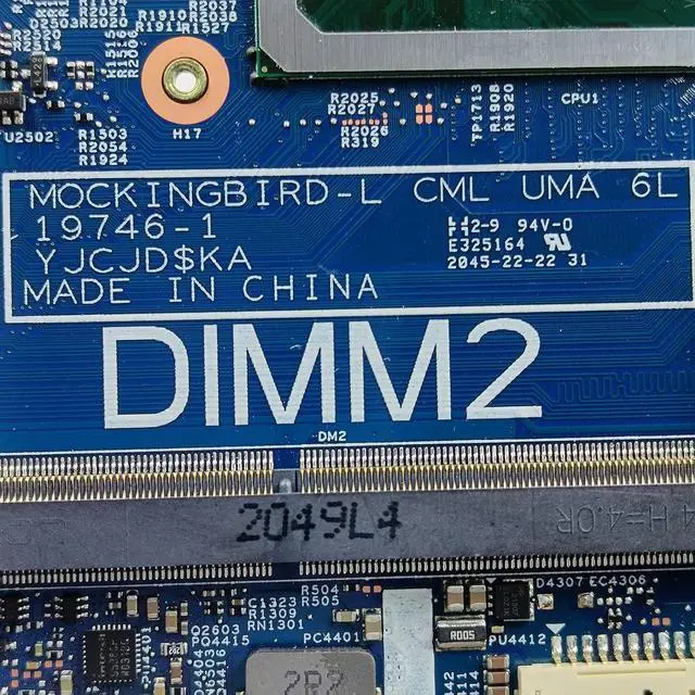 Alt view image 6 of 7 - Replacement for Dell Latitude 3510 Motherboard Mockingbird-L CML UMA 6L 19746-1 System Board i5-10210U Processor 0PN7XD PN7XD