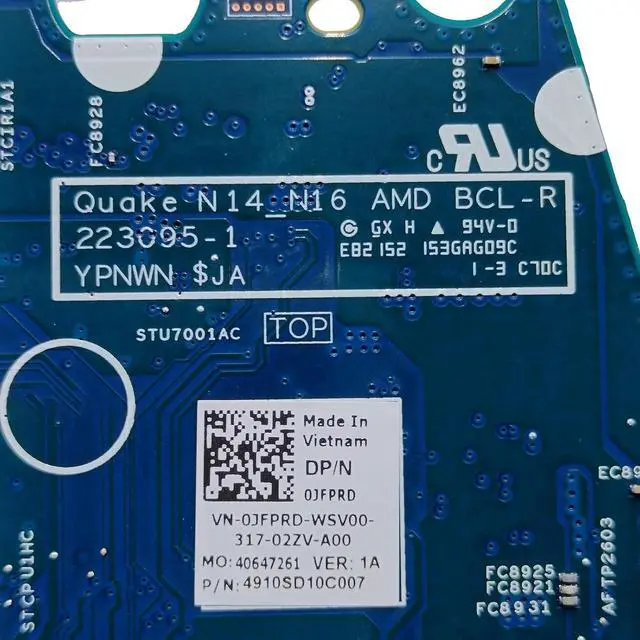 Alt view image 6 of 7 - Replacement for Dell Inspiron 16 5635 Motherboard Quake N14_N16 AMD BCL-R223095-1 System Board Ryzen 5 7530U Processor 16GB RAM 0JFPRD JFPRD