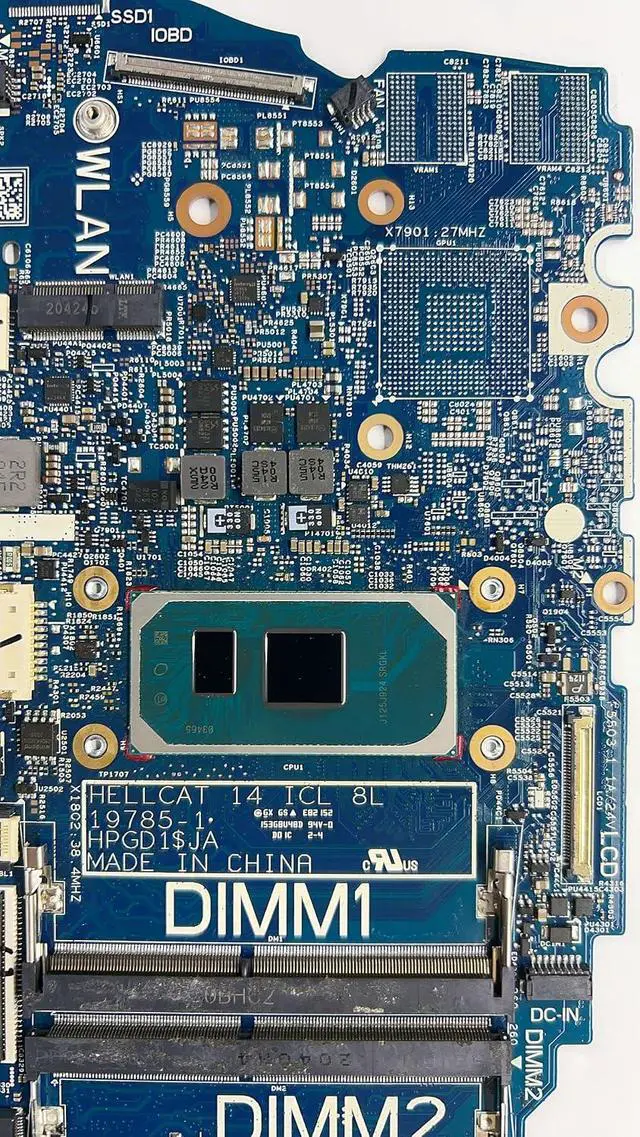 Alt view image 6 of 6 - Replacement Laptop Motherboard System Board CPU Mainboard for Dell Inspiron 5400 SRGKLi5-1035G1 19785-1 0XWV63 XWV63 CN-0XWV63 Test OK