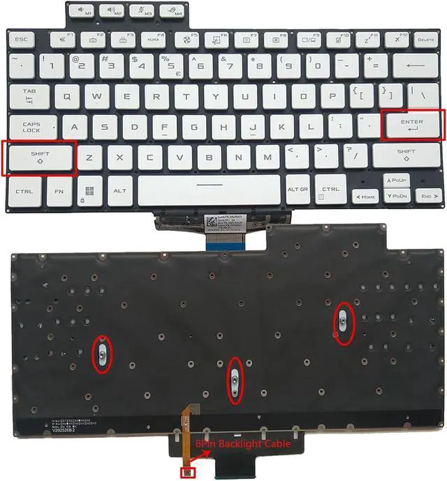 Alt view image 2 of 6 - US Backlit Laptop Replacement Keyboard for ASUS ROG 15 G15 GA503 A503Q GA503QR GA503QS GA503QM 16 G16 GU603 GU603HM 2021 Keyboard White Color