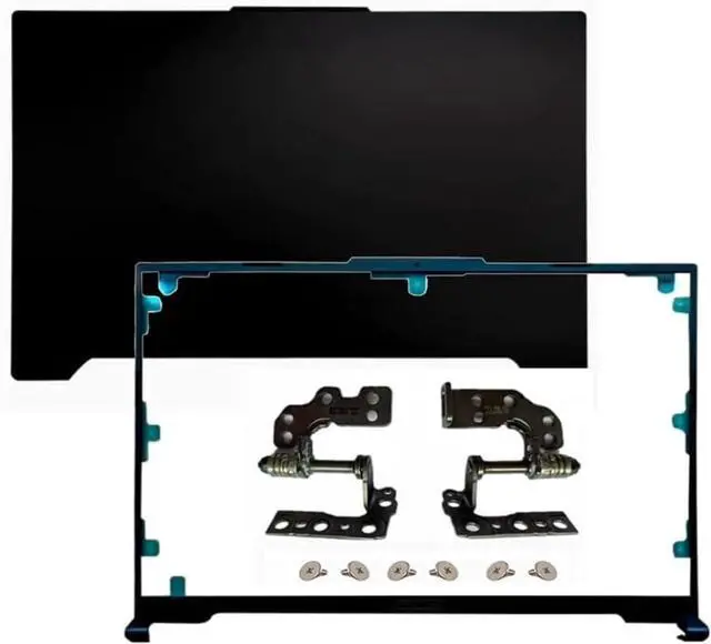 Main image of Black LCD Back Cover Top Rear Lid Case & Front Bezel Trim & Screen Hinge Set Compatible with