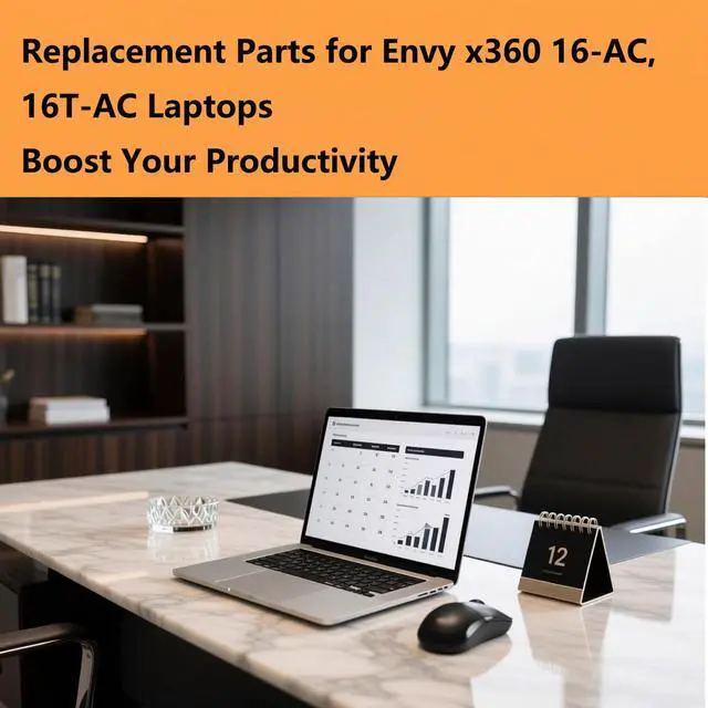 Alt view image 4 of 6 - N86627-001 Replacement Upper Case Palmrest for HP Envy x360 16-AC, 16T-AC Series, US Layout Backlit Keyboard, Silver Metal Top Cover