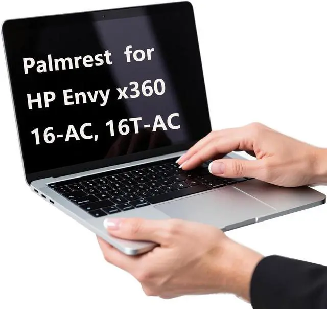 Alt view image 6 of 6 - N86627-001 Replacement Upper Case Palmrest for HP Envy x360 16-AC, 16T-AC Series, US Layout Backlit Keyboard, Silver Metal Top Cover