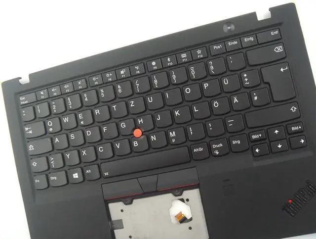 Alt view image 3 of 3 - Parts for Lenovo ThinkPad X1 Carbon 6th Gen 6 Palmrest Keyboard Bezel German Black 01YR542