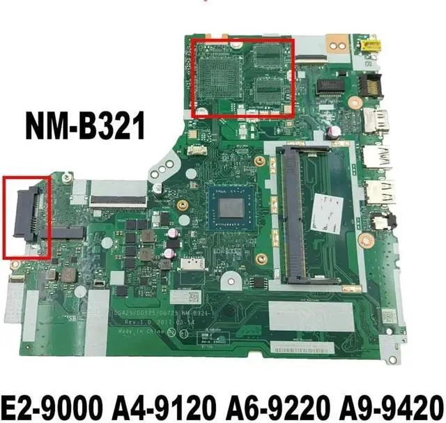 Alt view image 2 of 5 - DG425 DG525 DG725 NM-B321 Fit for Lenovo Ideapad 320-14AST 330-14AST Laptop Motherboard with E2-9000 A4-9120 A6-9220 A9-9420 CPU(A6-9220 CPU)