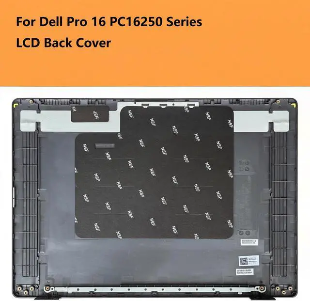 Alt view image 2 of 6 - 964DF, 0964DF Replacement LCD Back Cover for Dell Pro 16 PC16250 Series, Black Plastic Top Lid
