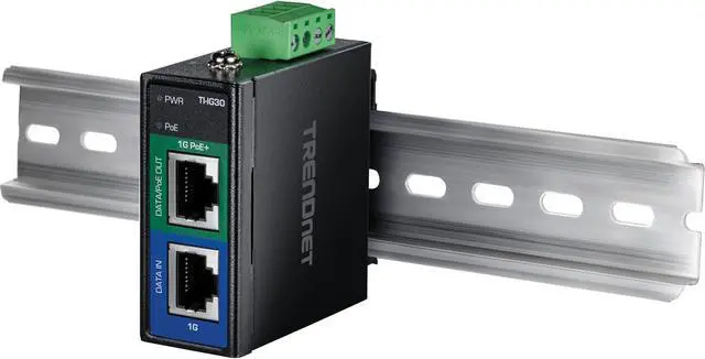 Alt view image 6 of 7 - TRENDnet Industrial 30W Gigabit PoE+ Injector, TI-IG30, 1 x Gigabit Port, 1 x Gigabit PoE+ Port, Provides PoE (15.4W) or PoE+ (30W) Power, NDAA & TAA Compliant