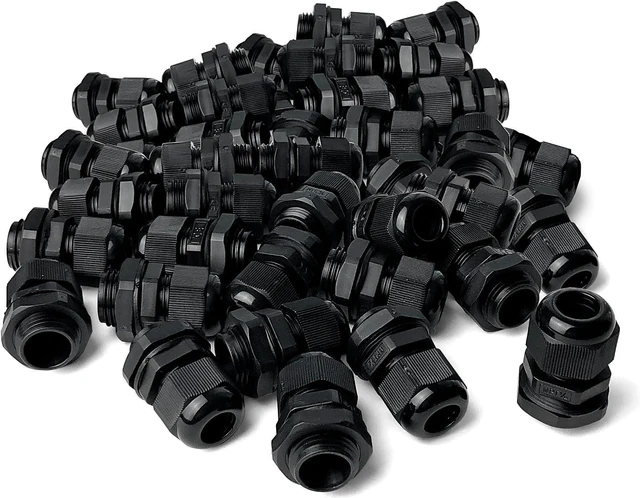 Main image of MGI SpeedWare Strain Relief NPT Nylon Cord Grip Cable Glands (Black, 1/4 Inch (100-Pack))