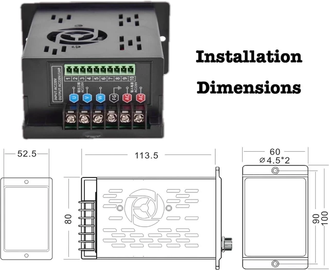 Alt view image 7 of 7 - 750W 1HP VFD, AC 110-220V Variable Frequency Drive, Single Phase to 3 Phase Converter for Speed Control of Spindle Motor, Lathe Motor, HVAC System, CNC Machine, Milling Machine More
