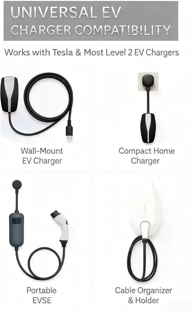 Alt view image 6 of 7 - EV Charger Retractable Cord Reel, Cable Retractor, Ceiling-Mount Counterbalance, 6.6 ft Reach, One-Handed Fits Tesla and Other EVs - NACS, J1772