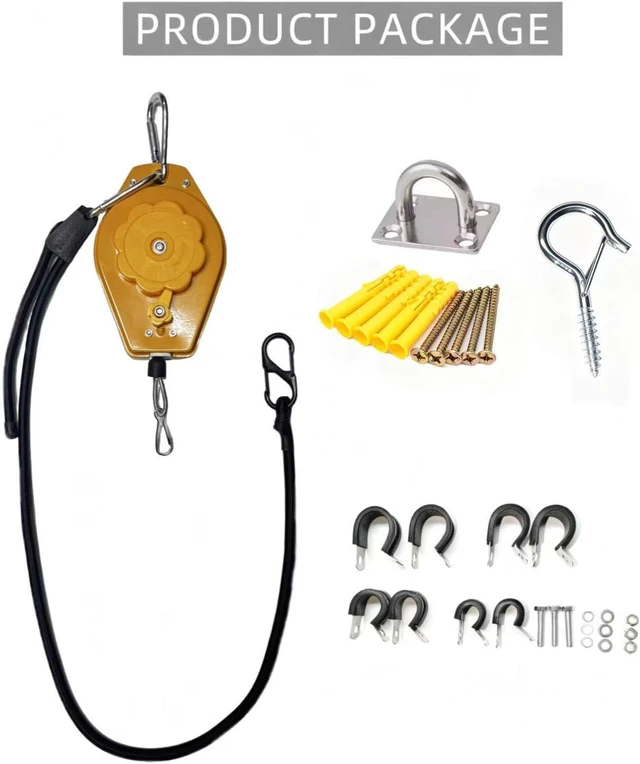 Alt view image 7 of 7 - EV Charger Retractable Cord Reel, Cable Retractor, Ceiling-Mount Counterbalance, 9.8 ft Reach, One-Handed, Fits Tesla (NACS)/J1772, 2-Car Garages