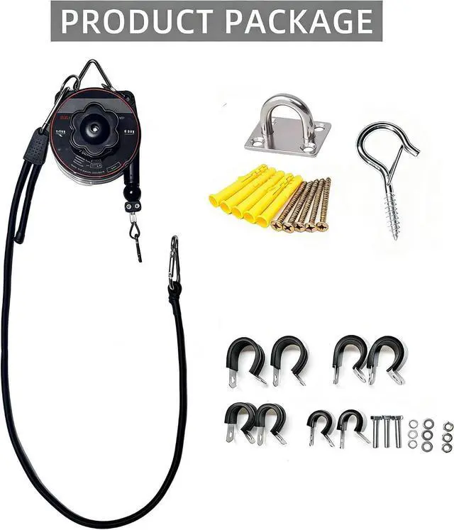 Alt view image 7 of 7 - EV Charger Retractable Cord Reel, Cable Retractor, Ceiling-Mount Counterbalance, 6.6 ft Reach, One-Handed Fits Tesla and Other EVs - NACS, J1772