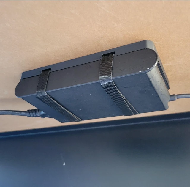 Alt view image 2 of 3 - Power Brick Holder Under Desk (3)