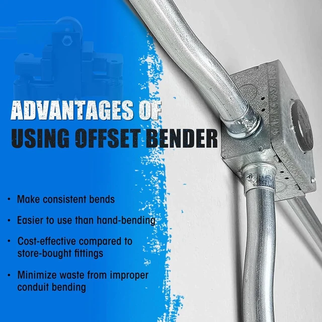 Alt view image 7 of 7 - SDSNTE Conduit Offset Bender 2 in 1 - both ½& ¾ EMT, Ensuring Precise and Efficient Electrical Installations, Blue