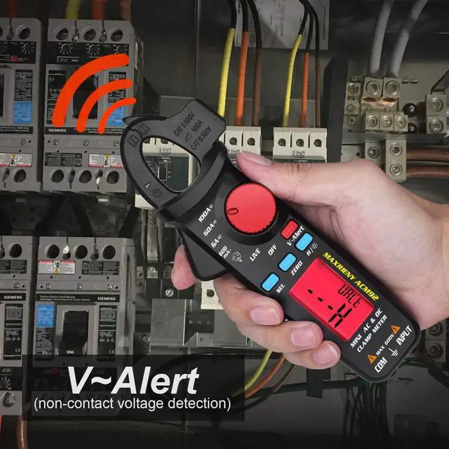 Alt view image 5 of 7 - DC AC Clamp Meter 6000 Counts True RMS Digital Multimeter Amp Resistance Frequency V-Alert Continuity Voltage Tester