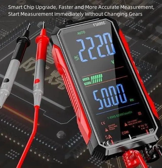 Alt view image 2 of 7 - Digi tal MUL timeter, USB Rechargeable Digital MUL timeter 6000 Counts,Large Color Screen & Backlight! Fs899l Multimeter,USB Rechargeable Multimeter 6000 Counts Digital Voltmeter (FS899L)