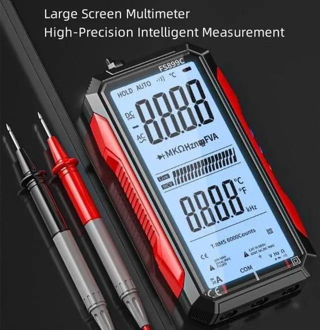 Alt view image 5 of 7 - Digi tal MUL timeter, USB Rechargeable Digital MUL timeter 6000 Counts,Large Color Screen & Backlight! Fs899l Multimeter,USB Rechargeable Multimeter 6000 Counts Digital Voltmeter (FS899L)