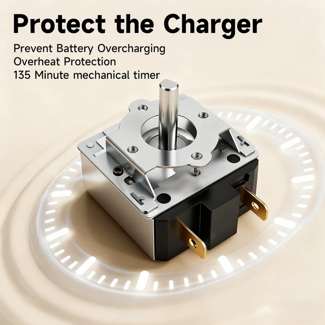 Alt view image 6 of 7 - 135 Minute Mechanical Timer Kit for Schumacher Electric Battery Charger, Compatible with PS-3000, PS-5250, PS-8050 Models, Includes Control Knob and Mounting Screws
