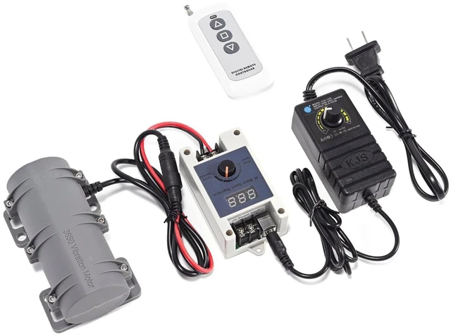 Main image of DC 12V Vibration Motor with Speed Controller & Remote Control - 3800RPM Rotary Motor for Massage Chairs, Beds, Vibration Machines