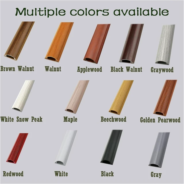 Alt view image 6 of 7 - 2 in Width Wood Grain PVC Cable Raceway Wire Cord Cover, 1 2 5 10 Pcs Floor Cord Lid for Factory Wires/line Management, Cables Concealer Paintable(B-1 pc,L x Outer Width 24in x 2in)