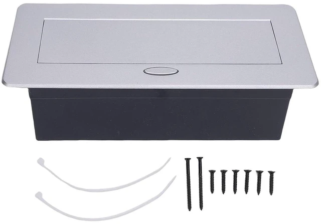 Alt view image 2 of 7 - Concealed Popup Power Strip Recessed Desktop Outlet Box 20W USB A C Quick Charging Receptacle Outlet