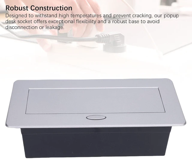 Alt view image 7 of 7 - Concealed Popup Power Strip Recessed Desktop Outlet Box 20W USB A C Quick Charging Receptacle Outlet