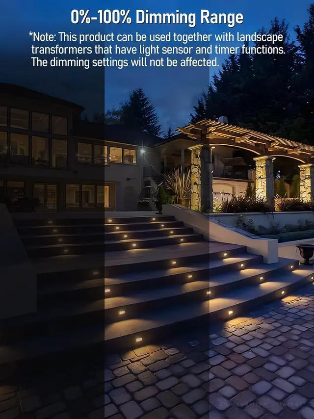 Alt view image 4 of 7 - LEONLITE 120W AC Low Voltage Dimmer for Landscape Lighting, 12V-15V AC Working Voltage, 0%-100% Dimming Range, IP67 Waterproof, 100% Compatible with LEONLITE Landscape Light Fixtures