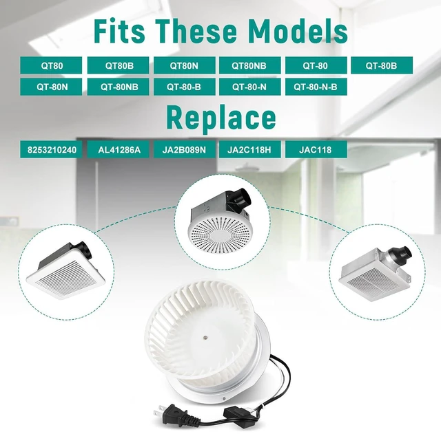 Alt view image 4 of 7 - Upgraded0695B000 S0695B000 Motor Assembly, Compatible with Nutone QT80, QT80B, QT80N, QT80NB, QT-80, QT-80B, QT-80N, QT-80NB, QT-80-B, QT-80-N, QT-80-N-B. Replace 8253210240, AL41286A, JA2B089N etc