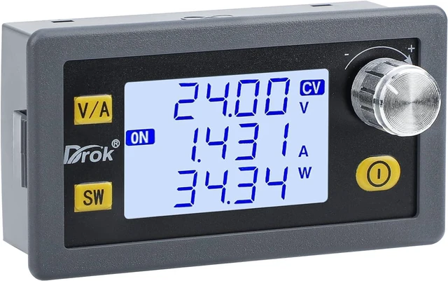 Main image of DROK Buck Boost Converter, DC 5.0-30V to 0.6-30V 4A 35W Adjustable Voltage Regulator LCD Display 6V 9V 12V 24V Power Supply Module, CC CV Step Up Step Down Voltage Stabilizer for Car RV Golf Cart