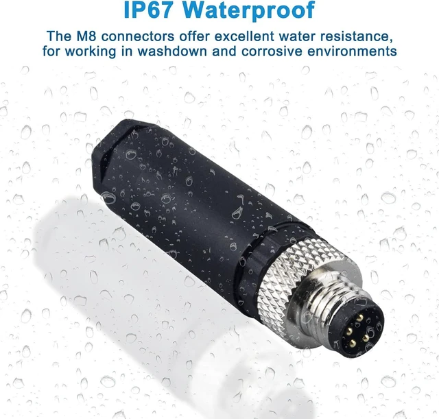 Alt view image 2 of 7 - M8 3 Pin Male & Female Socket Panel Aviation Wire Connector,8mm Industrial Circular Sensor Connector,Outdoor Waterproof IP67 A Coding,4 Sets