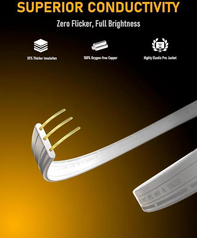 Alt view image 5 of 7 - 16FT Extension Cable for Eufy Permanent Outdoor Lights E22, IP68 Waterproof Outdoor Cord for Christmas, Halloween, Landscape Lighting, Patio, Roof, Yard Decor