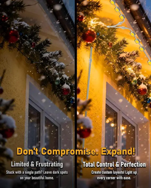 Alt view image 6 of 7 - 16FT Extension Cable for Eufy Permanent Outdoor Lights E22, IP68 Waterproof Outdoor Cord for Christmas, Halloween, Landscape Lighting, Patio, Roof, Yard Decor