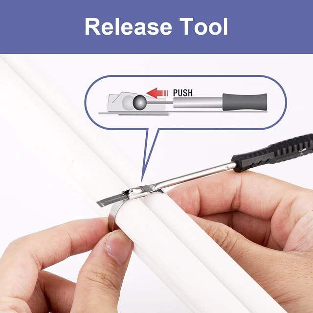 Alt view image 7 of 7 - Metal Zip Ties Cutter, Stainless Steel Cable Tie Gun with Tensioning Installation Cutting Tool for Self-Locking Stainless Zip Ties with Free Zip Tie Release Tool, Dual-Hand Operation