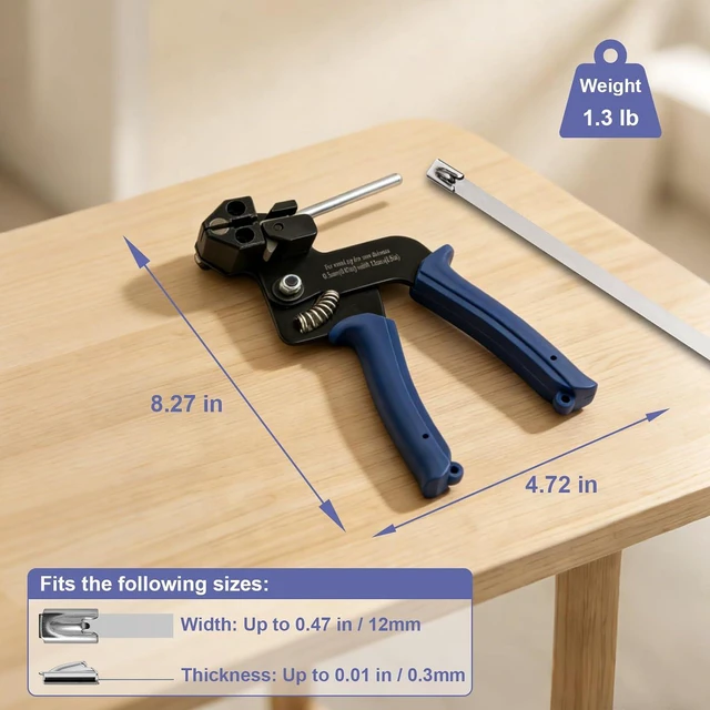 Alt view image 6 of 7 - Metal Zip Ties Cutter, Stainless Steel Cable Tie Gun with Tensioning Installation Cutting Tool for Self-Locking Stainless Zip Ties with Free Zip Tie Release Tool, Dual-Hand Operation