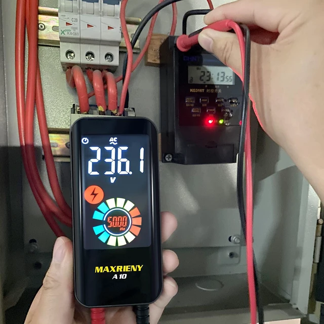 Alt view image 6 of 7 - Digital Multimeter Rechargeable with Smart Mode Color LCD 3 Results Display 6000 Counts Auto-Ranging Ohmmeter Capacitance Diode Resistance Hz Duty Cycle NCV Live Check Hold Voltage Tester