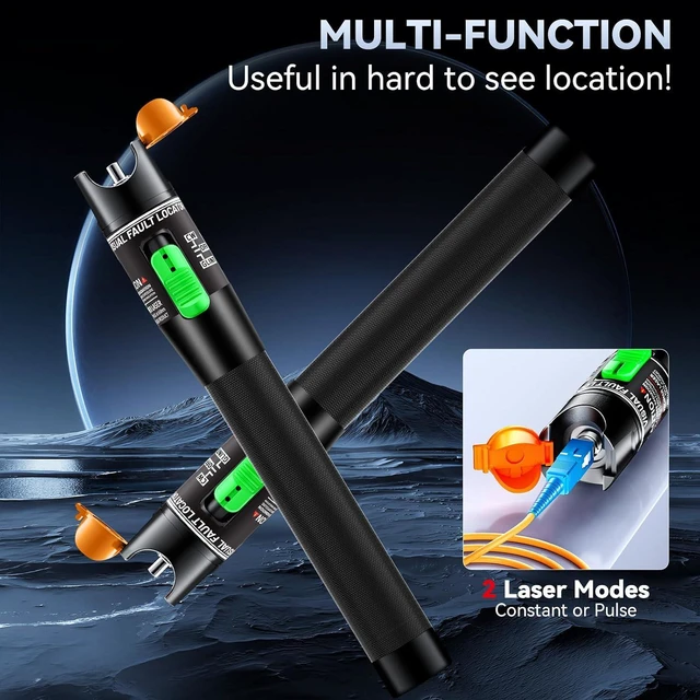 Alt view image 5 of 7 - Visual Fault Locator 30KM - VFL Fiber Optic Tester Kit Include Single Mode 9/125um FC Male to LC Female Adapter, Fiber Optic Lights for Network Cable