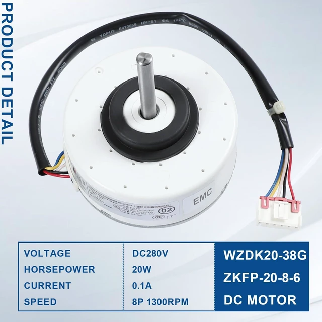 Alt view image 4 of 6 - WZDK20-38G (ZKFP-20-8-6) Air Conditioning Brushless DC Fan Motor