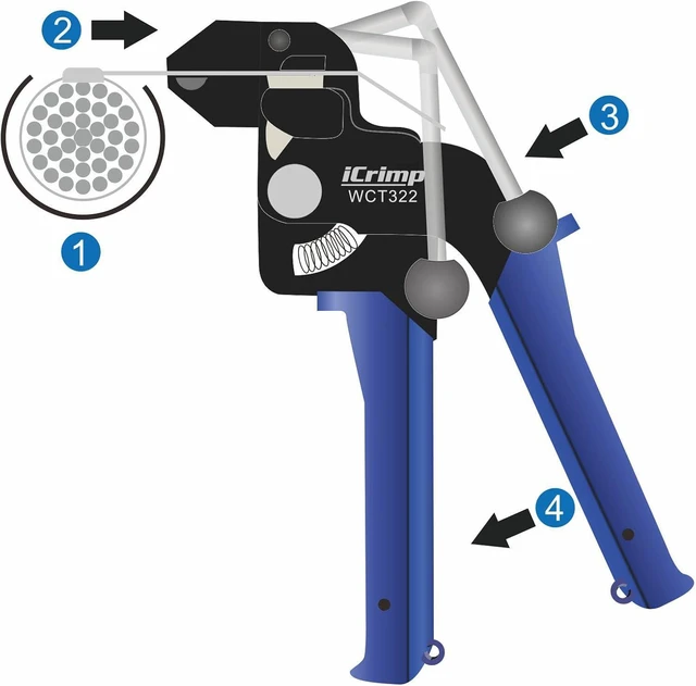 Alt view image 4 of 7 - iCrimp Stainless Steel Cable Tie Gun Wrap Tool Metal Zip Tie Tightener Tensioning & Cutting Functional Cable Tie Gun c/w Free Zip Tie Release Tool