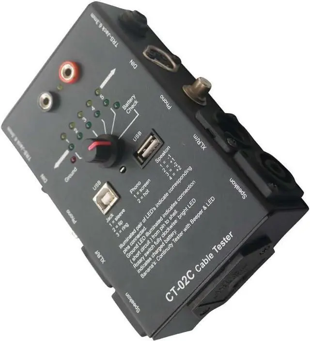 Alt view image 3 of 7 - CT-02C Multi-Function Line Tester XLR Signal Line Meter 6.3mm Jack Cable Tester 4-Pin Speakon Cable Tester
