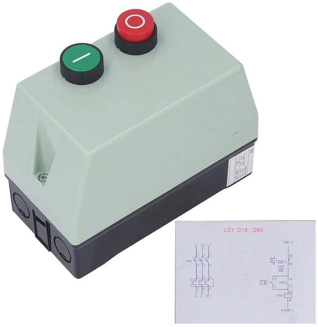 Main image of Magnetic Electric Motor Starter, 2.2KW 3HP Single Phase Motor Control Switch IP55 ABS Enclosure Overload Protection for Air Compressors and Pumps